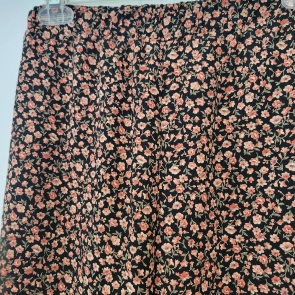 Audrey Floral Black Wide Leg Pants Size Medium - Picture 4 of 6